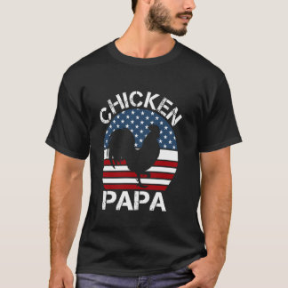 Huhn Papa US Amerikanische Flagge Hühnerliebhaber T-Shirt