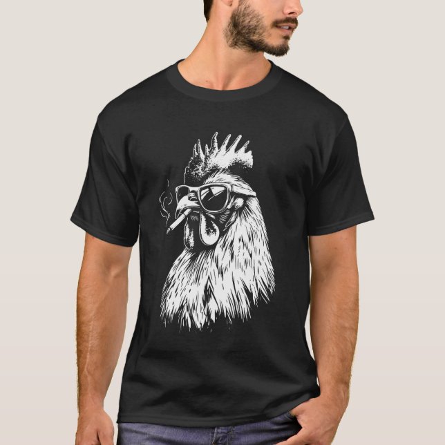 Huhn raucht Zigarette T-Shirt (Vorderseite)