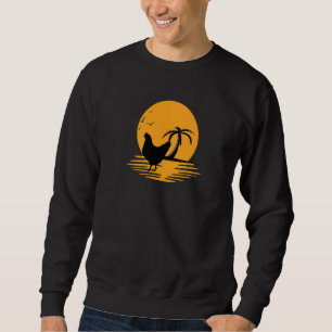 Huhn Retro Sunset Funny Bauer Sweatshirt
