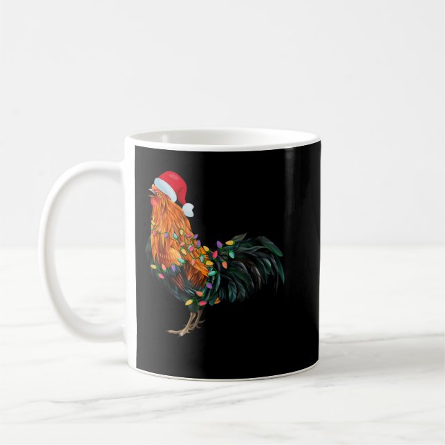 Huhn Retro Vintager Bauer Hühnerweg Kaffeetasse (Links)