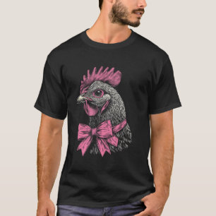 Huhn Rosa Kokette Schleife Zierliche Schleife Baue T-Shirt