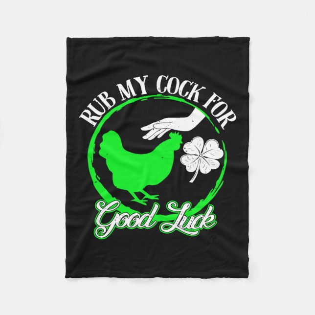 Huhn Rub My For Viel Glück St Patricks Day Fleecedecke (Vorderseite)