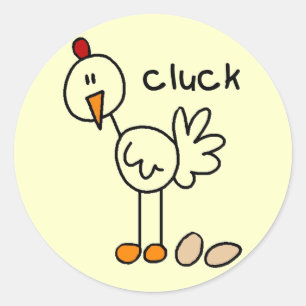 Huhn sagt Cluck T-Shirts und Geschenke Runder Aufkleber