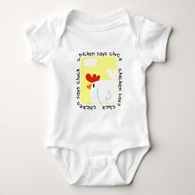 Huhn sagt Gluckern-T-Shirts und Geschenke Baby Strampler (Vorderseite)