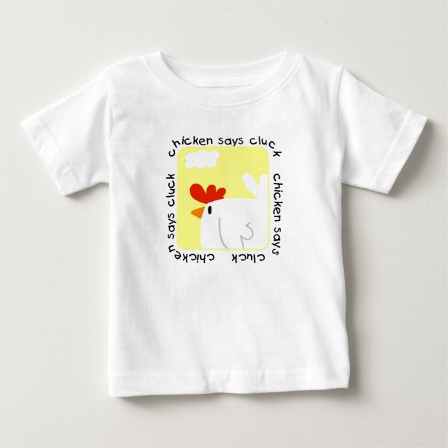 Huhn sagt Gluckern-T-Shirts und Geschenke Baby T-shirt (Vorderseite)