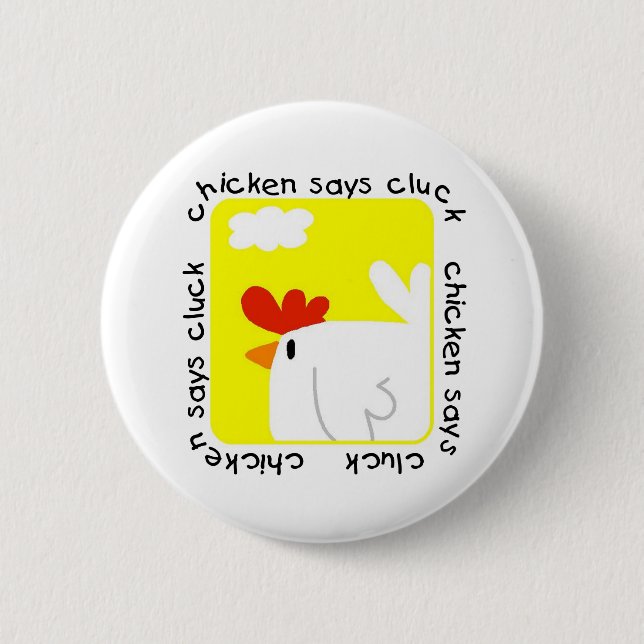 Huhn sagt Gluckern-T-Shirts und Geschenke Button (Vorderseite)