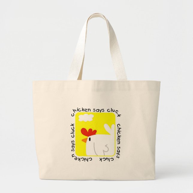Huhn sagt Gluckern-T-Shirts und Geschenke Jumbo Stoffbeutel (Vorne)