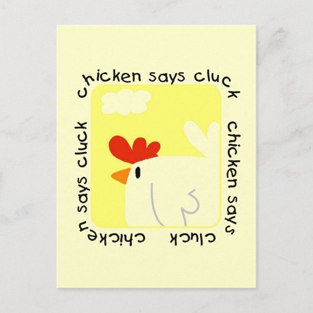 Huhn sagt Gluckern-T-Shirts und Geschenke Postkarte (Vorderseite)