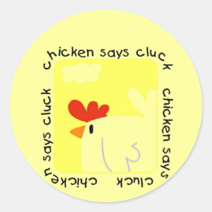 Huhn sagt Gluckern-T-Shirts und Geschenke Runder Aufkleber