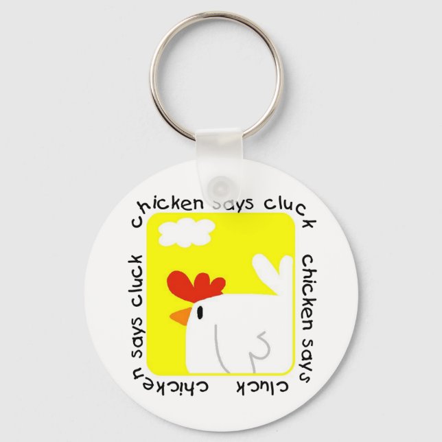 Huhn sagt Gluckern-T-Shirts und Geschenke Schlüsselanhänger (Vorderseite)