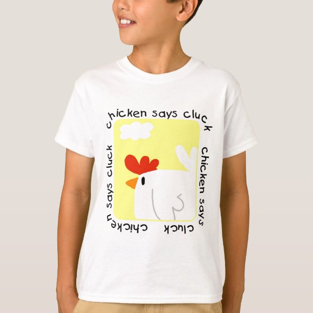 Huhn sagt Gluckern-T-Shirts und Geschenke T-Shirt (Vorderseite)