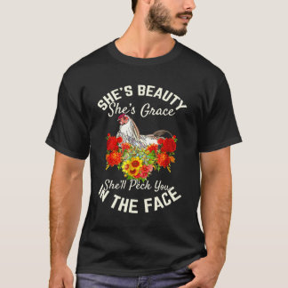 Huhn Sie ist Schönheit Sie ist Gnade Huhn T-Shirt