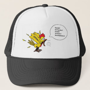 Huhn spricht Hut Truckerkappe