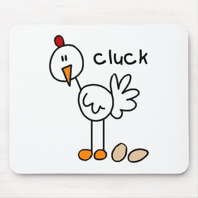 Huhn-Strichmännchen Mousepad (Vorne)