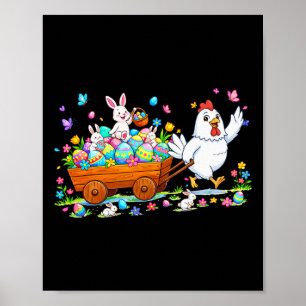 Huhn trägt Osterhasen Osterschokoladeneier Col Poster