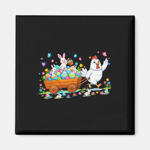 Huhn trägt Osterhasen Schokoladeneier Col Magnet