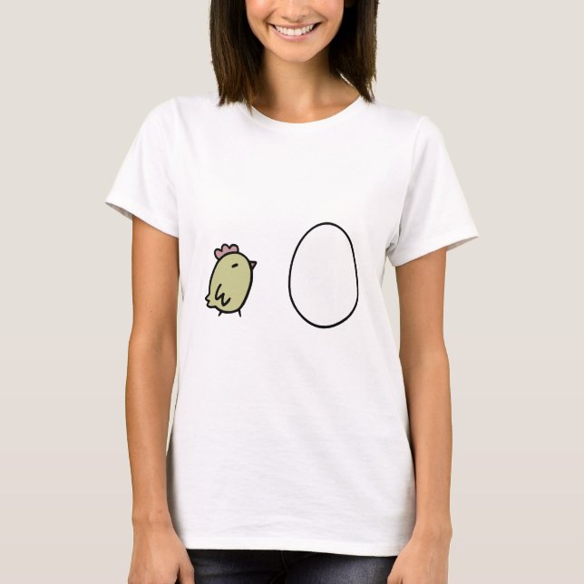 Huhn u. Ei T-Shirt (Vorderseite)