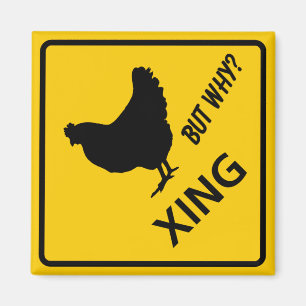 Huhn-Überfahrt-Landstraßen-Zeichen Magnet