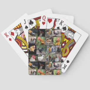 Huhn und Hahn Foto-Collage, Spielkarten