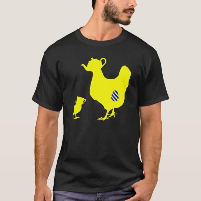 Huhn- und Kükenteekanne T-Shirt (Vorderseite)