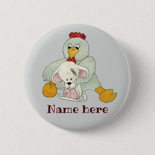 Huhn und Maus personalisiert Button