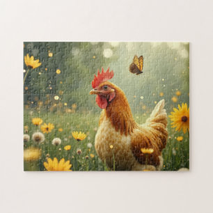 Huhn und Schmetterling