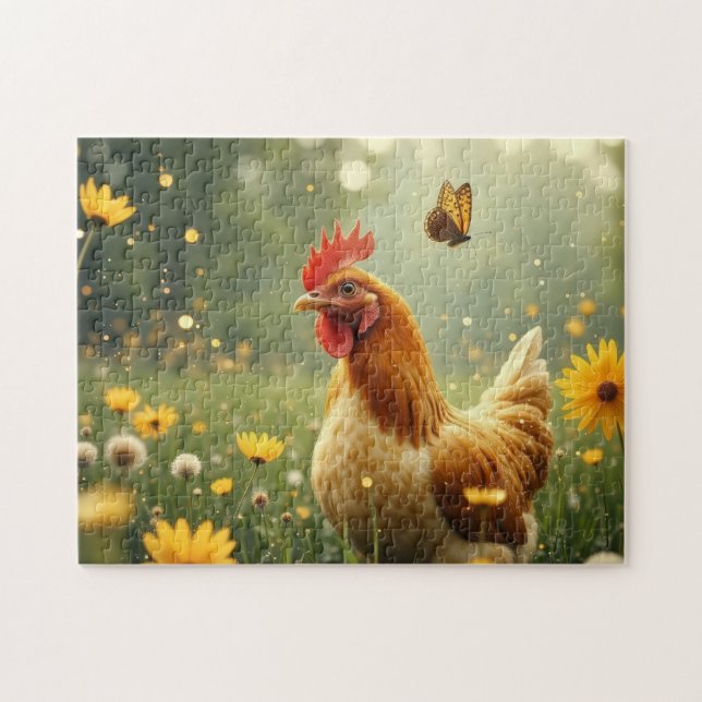 Huhn und Schmetterling (Horizontal)