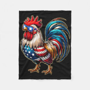 Huhn Usa-Flagge Patriotischer Hühnerliebhaber 4. J Fleecedecke