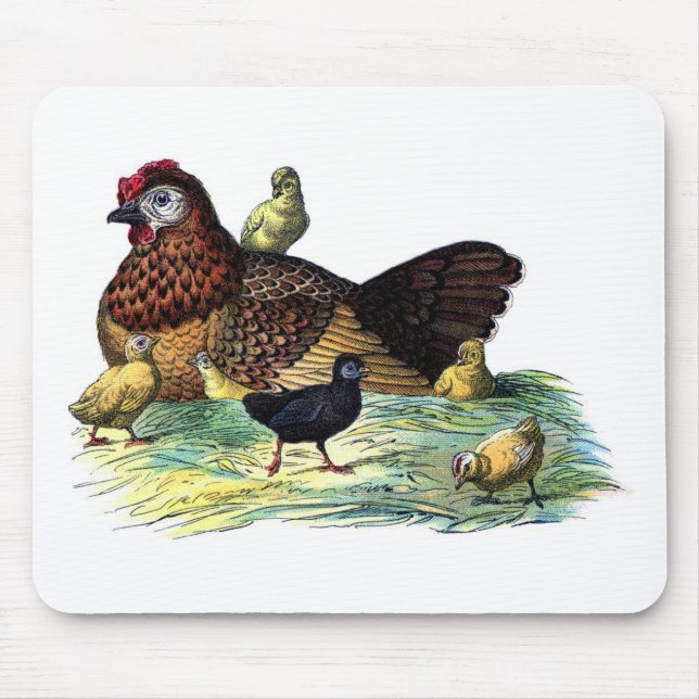 Huhn-Vintages Tier Mousepad (Vorne)