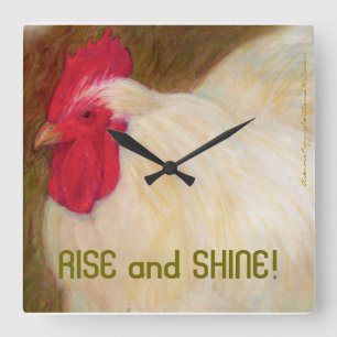 Huhn-Wanduhr Quadratische Wanduhr