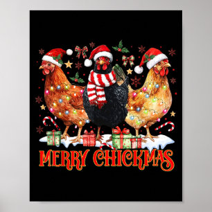 Huhn Weihnachten Fröhliche Chickmas Weihnachtsmann Poster