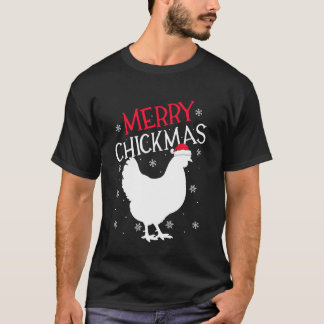 Huhn Weihnachten Santa Hut Frohe Chickmas Huhn T-Shirt
