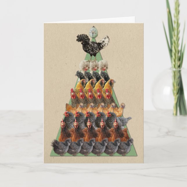Huhn-Weihnachtsbaum-Karte Feiertagskarte (Vorderseite)