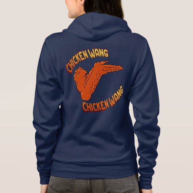 Huhn Wing Women's Bella+Leinwand Full-Zip Hoodie (Rückseite)