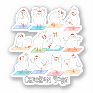 Huhn-Yoga-Vinylaufkleber Aufkleber