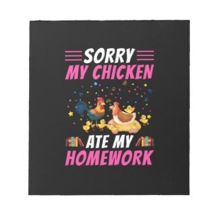Hühnchen Art My Chicken Ate Meine Hausaufgaben Notizblock