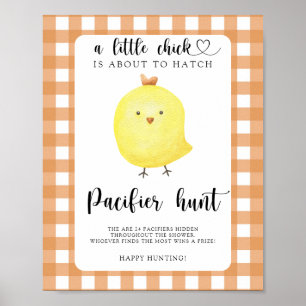 Hühnchen-Baby-Party-Schnuller-Jagdspiel Poster