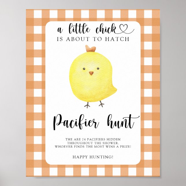 Hühnchen-Baby-Party-Schnuller-Jagdspiel Poster (Vorne)