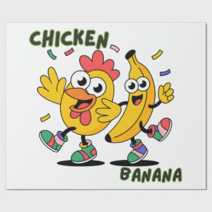 HÜHNCHEN BANANEN TÄNZ GESCHENKPAPIER