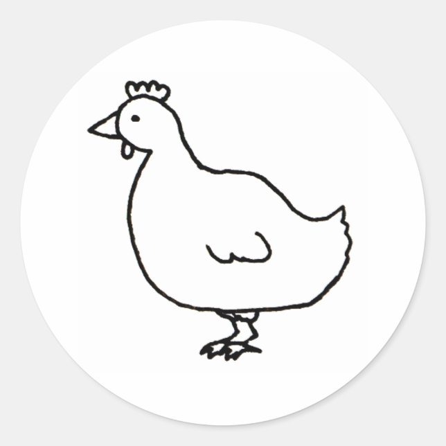 Hühnchen - einfache, saubere Originalkunst zeichne Runder Aufkleber (Vorderseite)