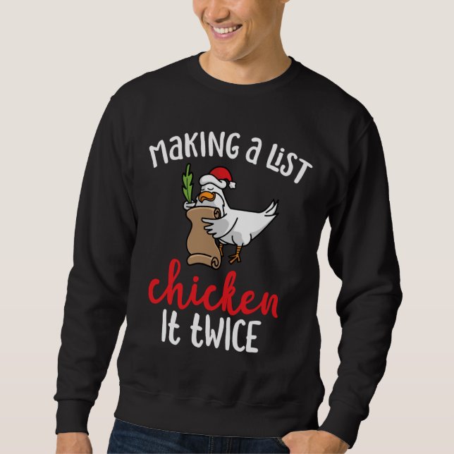 Hühnchen es zweimal Hühnerweihnachtsdesign Sweatshirt (Vorderseite)