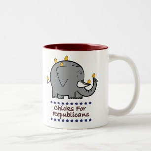 Hühnchen für Republikaner Zweifarbige Tasse