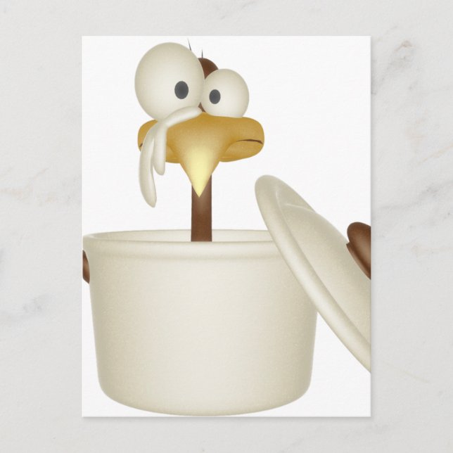 Hühnchen in der Suppenkarte Postkarte (Vorderseite)