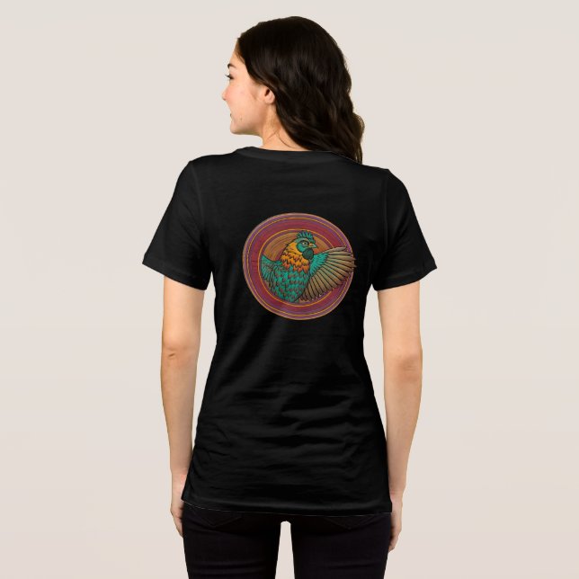 Hühnchen-Kreis-Design Tri-Blend Shirt (Rückseite voll)