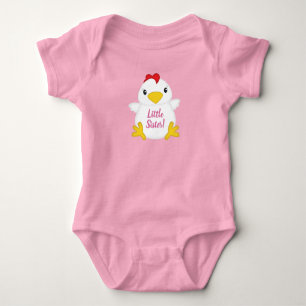 Hühnchen Little Sister Pink Baby Strampler