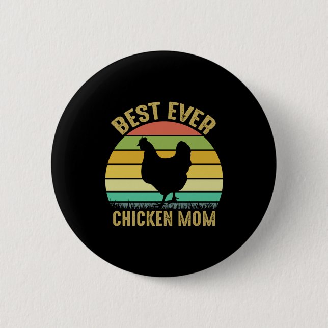 Hühnchen Lover | Beste Mama je Hühner Button (Vorderseite)