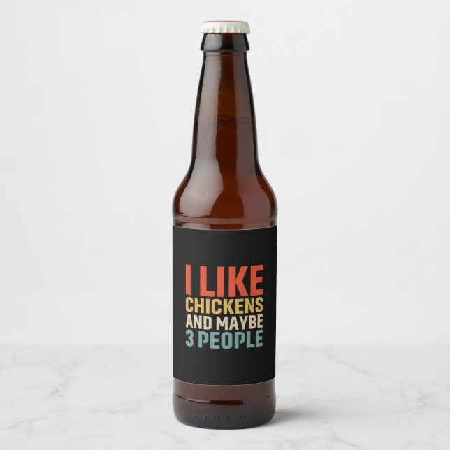 Hühnchen Lover | Ich mag Hühner Bierflaschenetikett (Vorderseite)