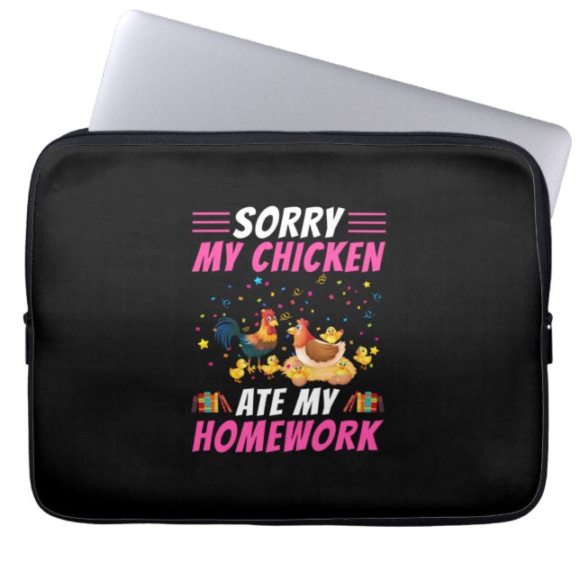 Hühnchen Lover | Mein Hühnchen hat meine Hausaufga Laptopschutzhülle (Vorderseite)