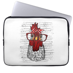 Hühnchen mit Bandana-Kopfband und Brille niedlich Laptopschutzhülle