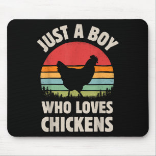 Hühnchen nur ein Junge, der Lieben Retro Farm Mousepad